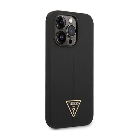 Guess szilikon háromszög logó - iPhone 14 Pro tok (fekete)