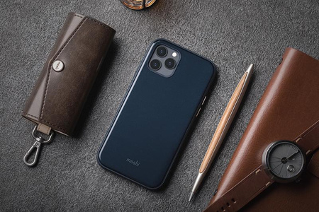 Moshi iGlaze - Coque iPhone 12 / iPhone 12 Pro (système SnapTo) (Bleu nuit)