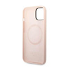 Guess Silicone Logo Plate MagSafe - Etui iPhone 14 Plus (różowy)