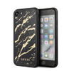 Guess Marble Glass Gold Glitter - pouzdro pro iPhone SE 2020 / 8 / 7 (černé)