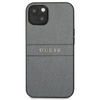 Guess Saffiano Metall-Logo-Streifen - iPhone 13 mini Tasche (grau)