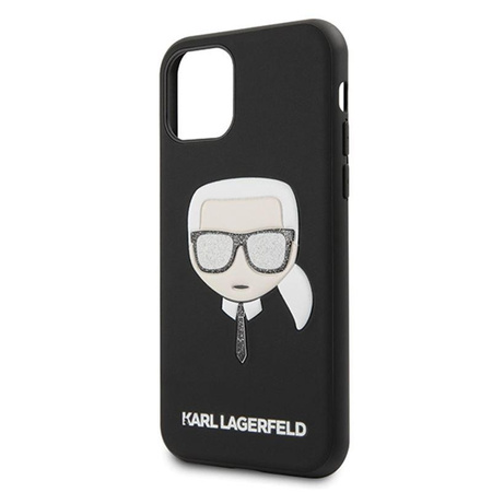 Karl Lagerfeld Iconic Embossed Glitter Case - Coque pour iPhone 11 Pro Max (Noir)