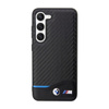 BMW Leather Carbon Blue Line - Etui Samsung Galaxy S23 (czarny)