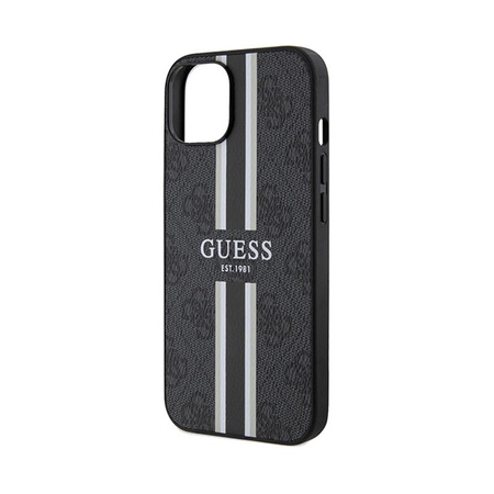 Guess 4G nyomtatott csíkos MagSafe - iPhone 15 tok (fekete)