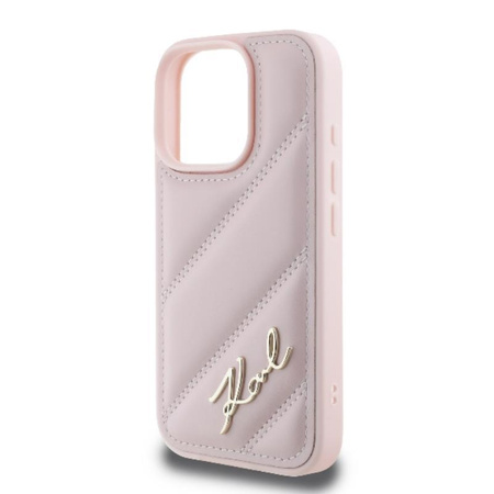 Karl Lagerfeld Quilted Signature - Case for iPhone 16 Pro (pink)