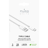 PURO White - Propojovací kabel USB-A / USB-C 1 m (bílý)