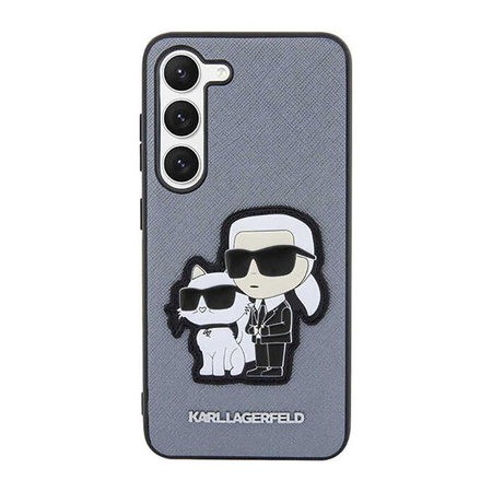 Karl Lagerfeld NFT Saffiano Karl & Choupette - pouzdro pro Samsung Galaxy S23+ (šedé)
