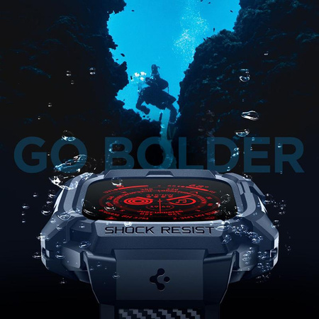 Spigen Rugged Armor Pro - Pánt tokkal az Apple Watch Ultra 49 mm-es órához (sötétkék)