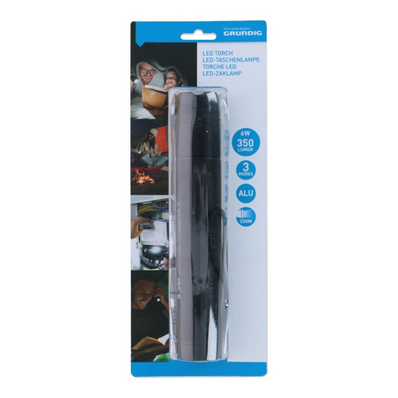 Grundig - Aluminum LED Flashlight 350 Lumens 6W