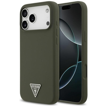 Guess Silicone Triangle Logo MagSafe - Case iPhone 17 Pro Max (khaki)