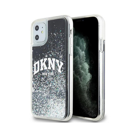 DKNY Liquid Glitter Big Logo - Coque pour iPhone 11 (noir)