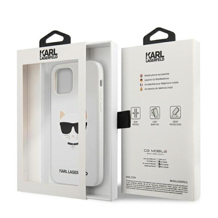 Karl Lagerfeld Choupette Head Silicone - iPhone 12 / iPhone 12 Pro Case (white)