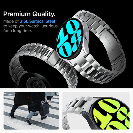 Spigen Modern Fit Band - Bracelet pour Samsung Galaxy Watch 6 44 mm (Argent)