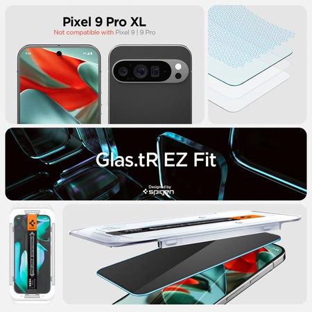 Spigen GLAS.TR EZ FIT Privacy 2-Pack – Panzerglas mit Sichtschutzfilter für Google Pixel 9 Pro XL (2 Stk.)