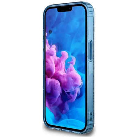 Guess IML Metal Glitter 4G Circle Triangle MagSafe - Case for iPhone 16e (blue)