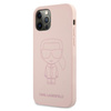 Karl Lagerfeld Silikonové pouzdro Ikonik Outline - iPhone 12 / iPhone 12 Pro (růžové)