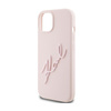 Karl Lagerfeld Silicone Karl Script - iPhone 15 Tasche (Pink)