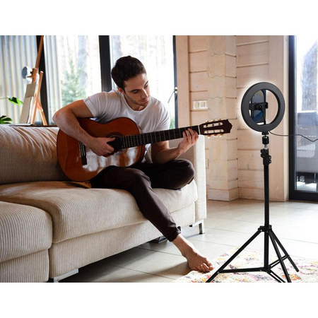 Grundig - Lampe annulaire LED avec trépied pour photos, selfie, maquillage