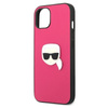 Karl Lagerfeld PU Leather Karl's Head Metal - Coque iPhone 13 (rose)