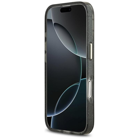 Guess IML Glitter Flowers Triangle MagSafe - Case iPhone 17 (black)