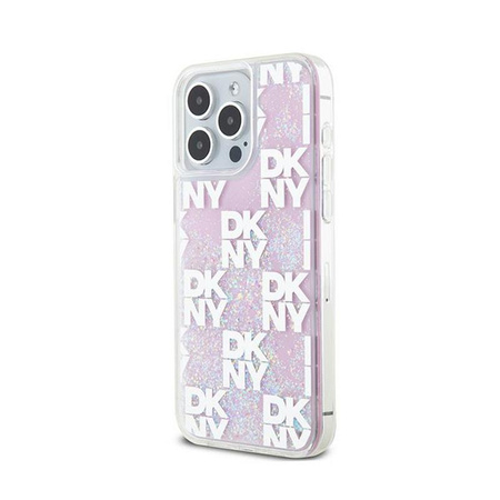 DKNY Liquid Glitter Multilogo - iPhone 15 Pro Max tok (rózsaszín)