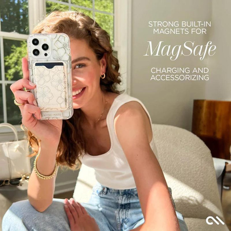 Pouzdro Case-Mate Floral Gems MagSafe - iPhone 15 Pro (zlaté)