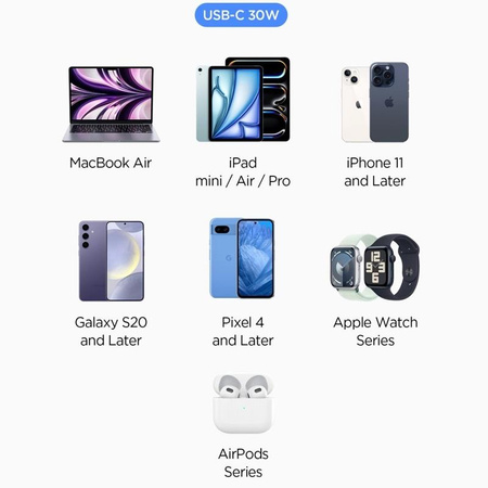 Spigen Essential EV301 - USB-C PD 3.0 PPS 30W car charger (Black)