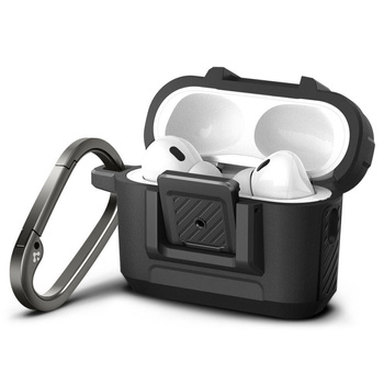 Spigen Lock Fit - Pancerne etui do Apple Airpods Pro 1 / 2 (Czarny)