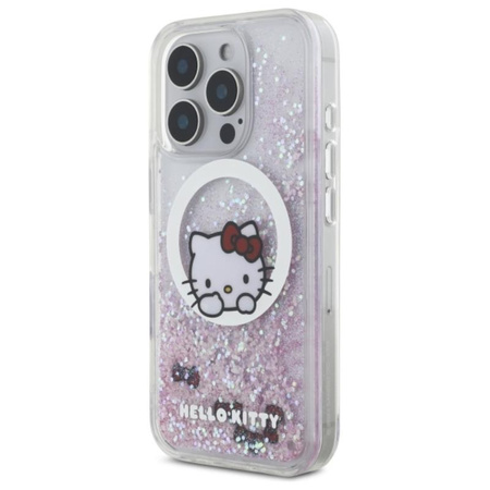 Hello Kitty Liquid Glitter Sweet Kitty Bows MagSafe - iPhone 16 Pro Max Tasche (weiß)