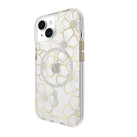 Case-Mate Floral Gems MagSafe - iPhone 15 Tasche (Gold)