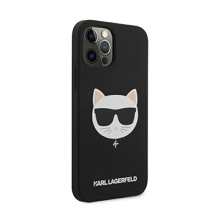Silikonové pouzdro Karl Lagerfeld Choupette Head - iPhone 12 Pro Max (černé)