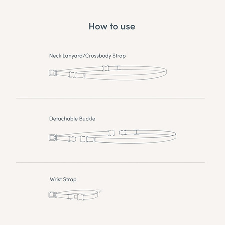 Moshi 2-in-1 Wrist & Body Strap with Adapter - eko kožená šňůrka na telefon (půlnočně šedá)