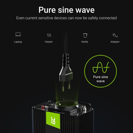 Green Cell - Feszültség átalakító Inverter 12V - 230V 300W/600W tiszta szinusz hullám 300W/600W