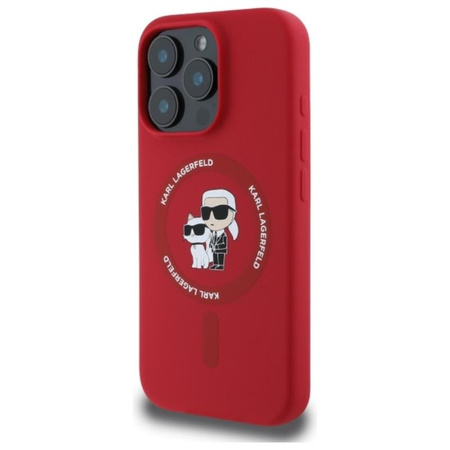 Karl Lagerfeld Silicone Karl & Choupette Ring MagSafe - Case iPhone 16 Pro (red)