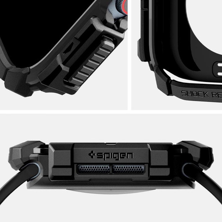 Spigen Rugged Armor - Hülle für Apple Watch 10 42 mm (Matt Schwarz)