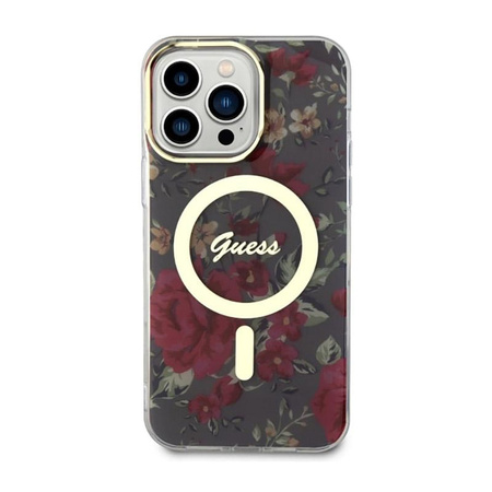 Guess Flower MagSafe - iPhone 14 Pro Max tok (zöld)