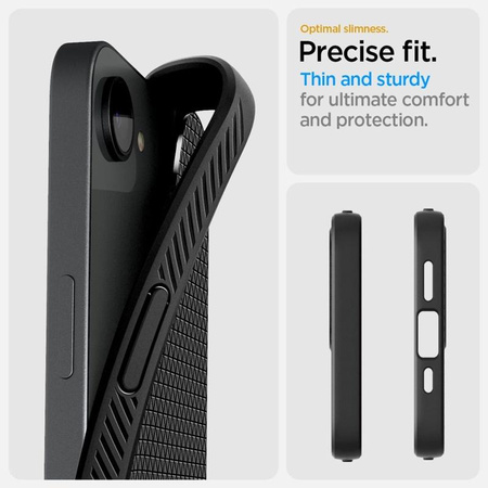 Spigen Liquid Air - tok iPhone 16e készülékhez (matt fekete)