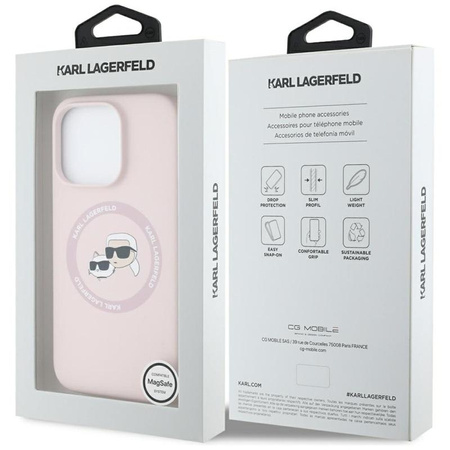 Karl Lagerfeld Silicone Double Heads And Circle MagSafe - Case For iPhone 16 Pro Max (pink)
