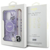 Guess IML Flowers With Pearl Strap MagSafe - pouzdro pro iPhone 16 Pro (fialové)