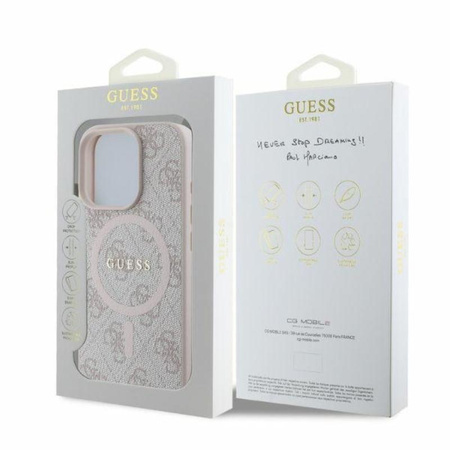 Guess 4G Ring Classic Logo MagSafe - Case for iPhone 16 Pro (pink)