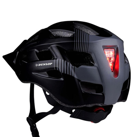 Dunlop - MTB kerékpáros sisak 6xLED r. M (fekete-szürke)