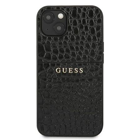 Guess Croco Stamp Lines - Coque iPhone 13 (noir)