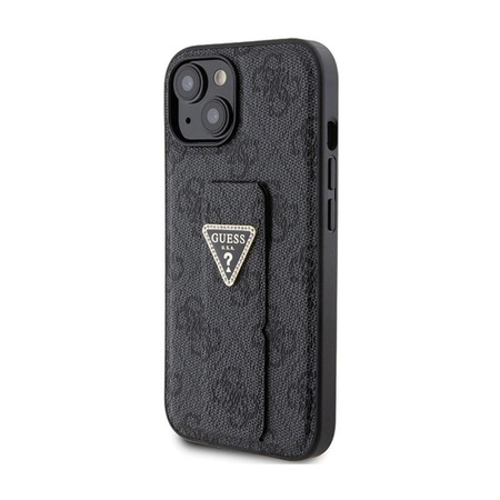 Guess Grip Stand 4G Triangle Strass Logo - iPhone 15 tok (fekete)
