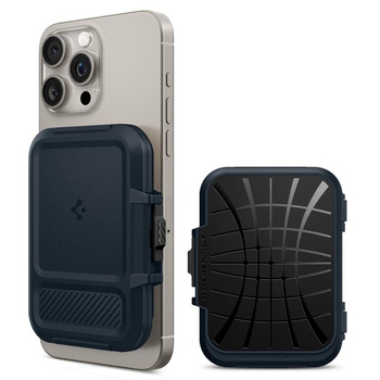 Spigen Lock Fit MagSafe - magnetická peněženka (kovová břidlicová)
