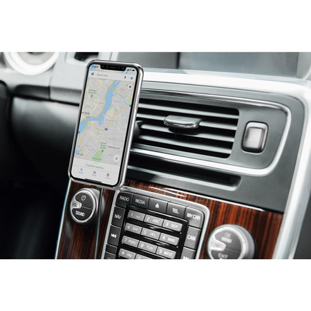 Moshi SnapTo univerzális autós tartó vezeték nélküli töltéssel - Mágneses autós tartó vezeték nélküli töltéssel (fekete)