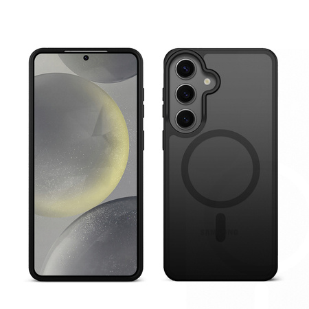 Crong Hybrid Matte Magnetic - MagSafe Hülle für Samsung Galaxy S24 (Schwarz)