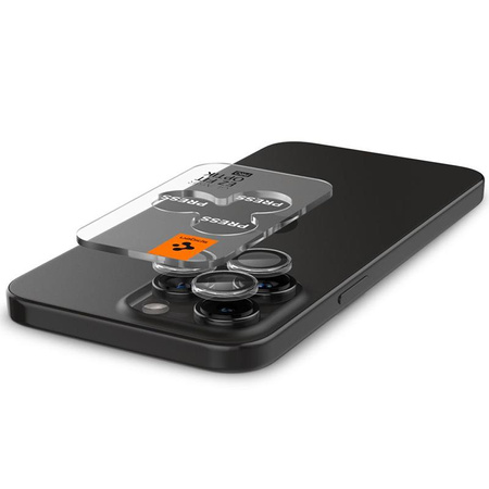 Spigen Optik Pro GLAS.TR EZ Fit Camera Protector 2-Pack - Szkło ochronne na obiektyw do iPhone 16 Pro / 16 Pro Max / 15 Pro / 15 Pro Max / 14 Pro / 14 Pro Max (