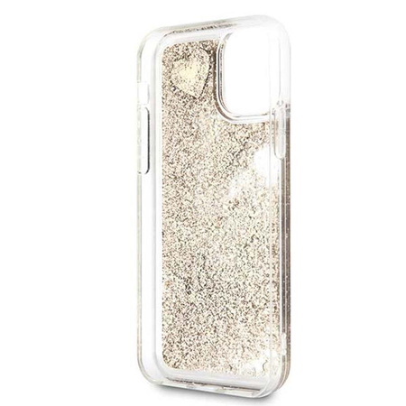 Guess Liquid Glitter Hearts - iPhone 11 Pro Case (Gold)
