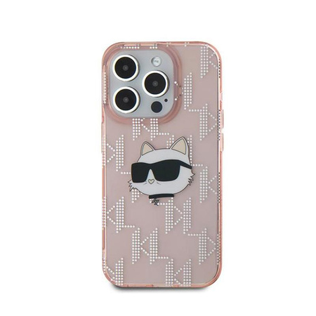 Karl Lagerfeld IML Choupette Kopf & Monogramm - iPhone 15 Pro Tasche (rosa)