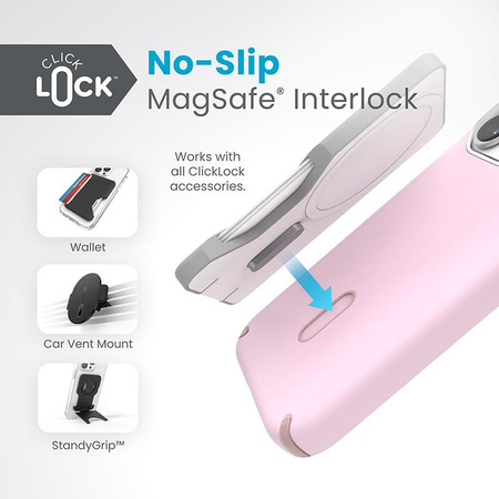 Speck Presidio2 Pro ClickLock & MagSafe - pouzdro pro iPhone 15 Pro (Soft Lilac/Carnation Petal)